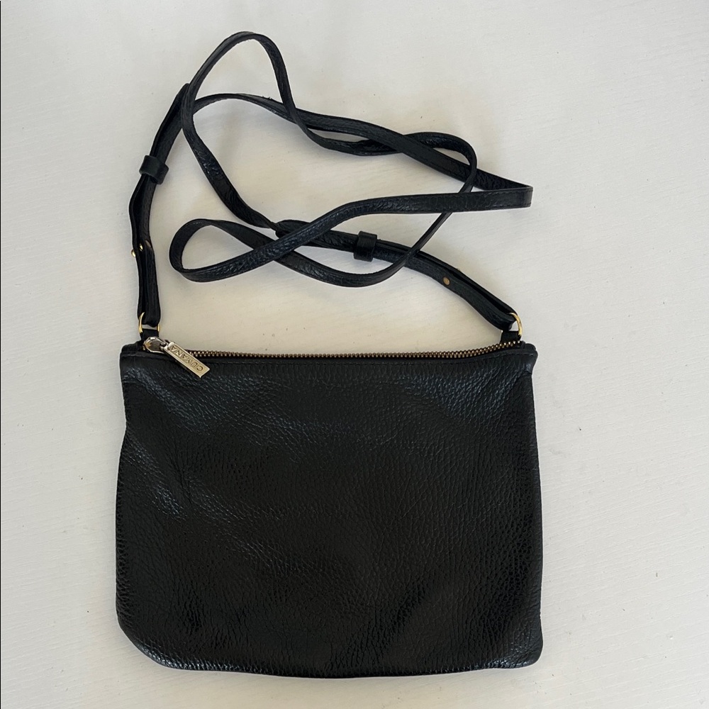 Cuyana Black Leather Crossbody Bag